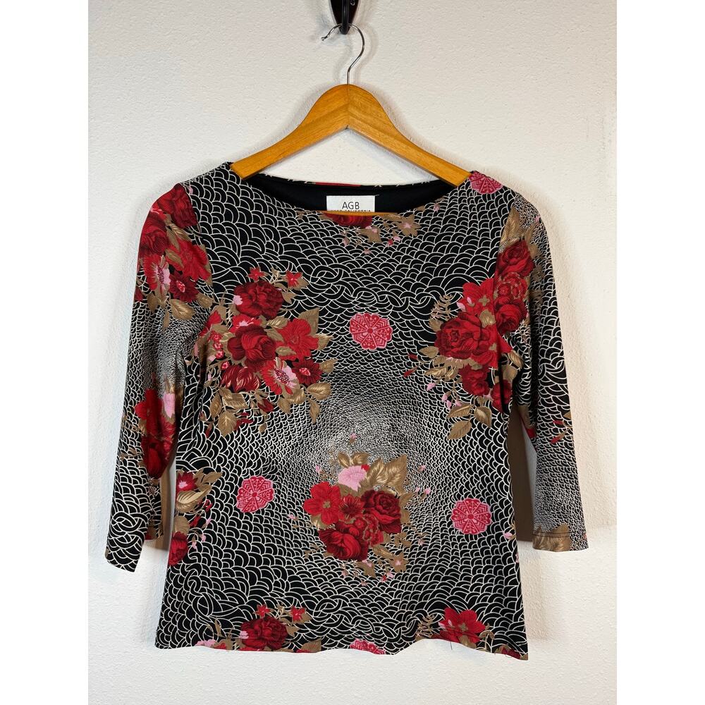 Vintage 90s Y2K AGB Byer California USA Fairy Grunge Funky 1/3 Sleeve Top SMALL